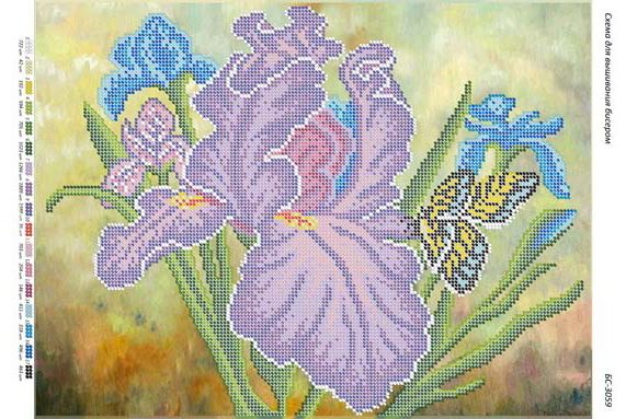 Схема для вишивки Іриси