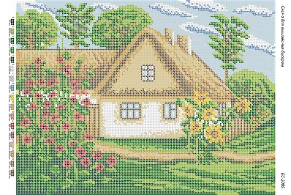 Схема для вишивки Будиночок в селі