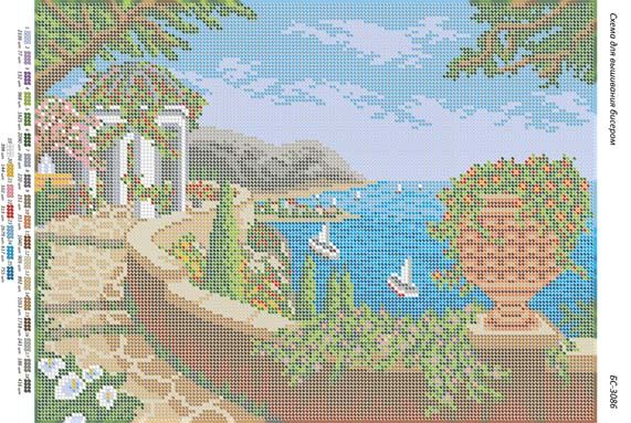 Схема для вишивки Альтанка біля моря