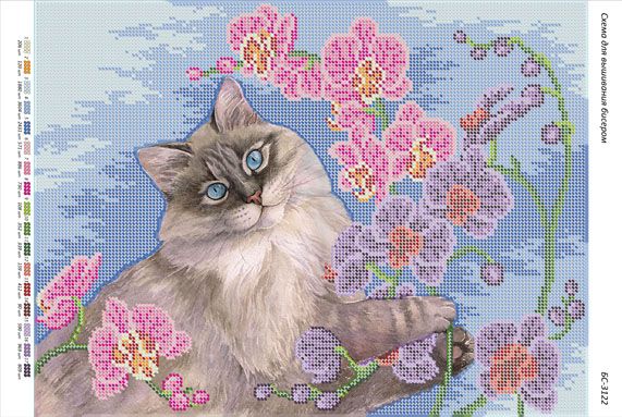 Схема для вишивки Кіт з копелюхом