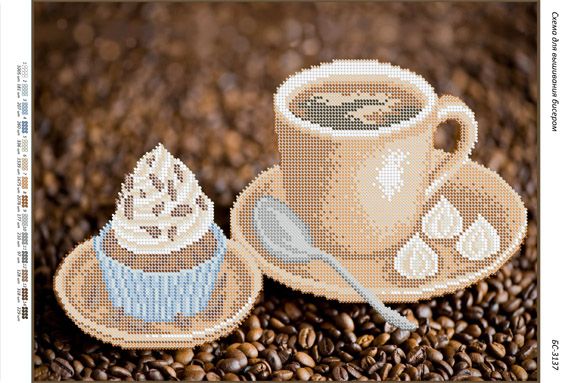 Схема для вишивки Кава з кексом