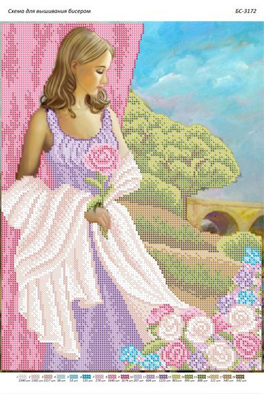 Схема для вишивки Дівчина з квітами