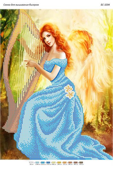 Схема для вишивки Дівчина з арфою