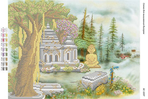 Схема для вишивки Храм Будди