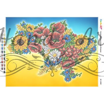 Схема для вишивки Україна в квітах ІІ (част. виш.)
