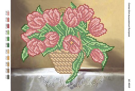 Схема для вишивки Натюрморт Тюльпани  (част. виш.)