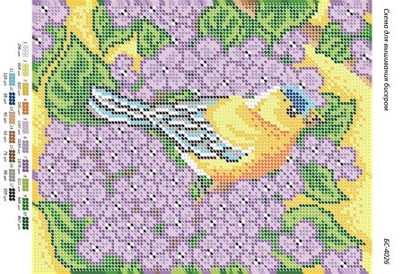 Схема для вишивки Бузок і Канарейка