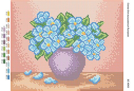 Схема для вишивки Блакитні квіти