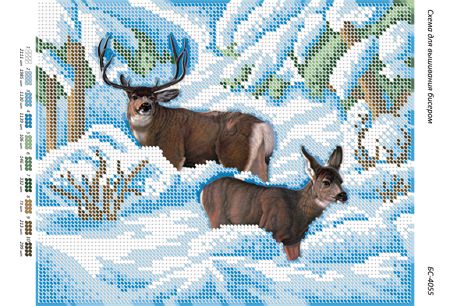 Схема для вишивки Олені взимку