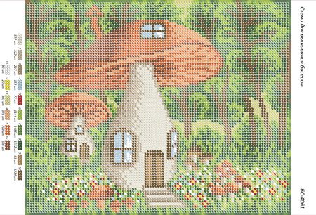 Схема для вишивки Будинок грибочок