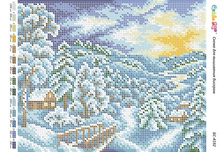 Схема для вишивки  Пейзаж зима