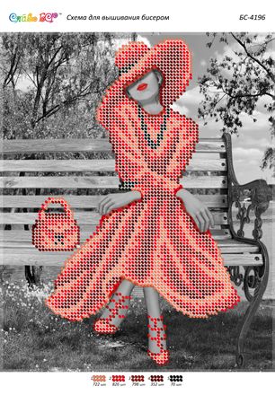 Схема для вишивки Дівчина в червоній сукні