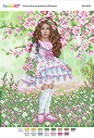 Схема для вишивки  Дівчинка весна