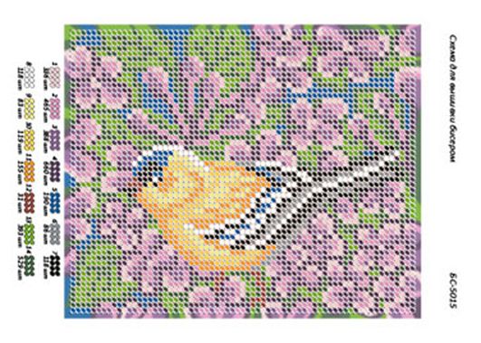 Схема для вишивки Птаха