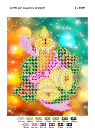 Схема для вишивки Свічка з дзвіночками