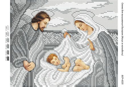 Схема для вишивки Ісус в колисці (срібна)
