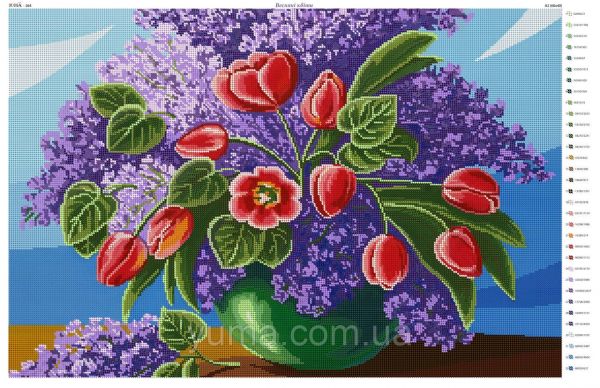Схема для вишивки  частична  Букет Бузку