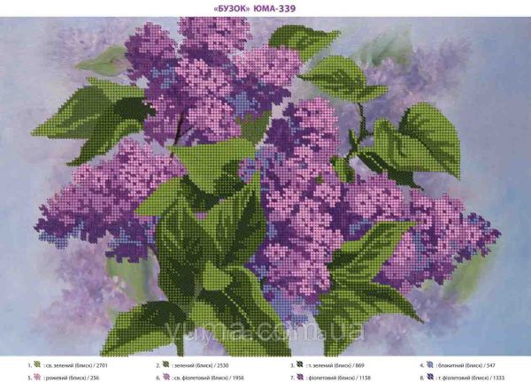 Схема для вишивки Букет Бузку