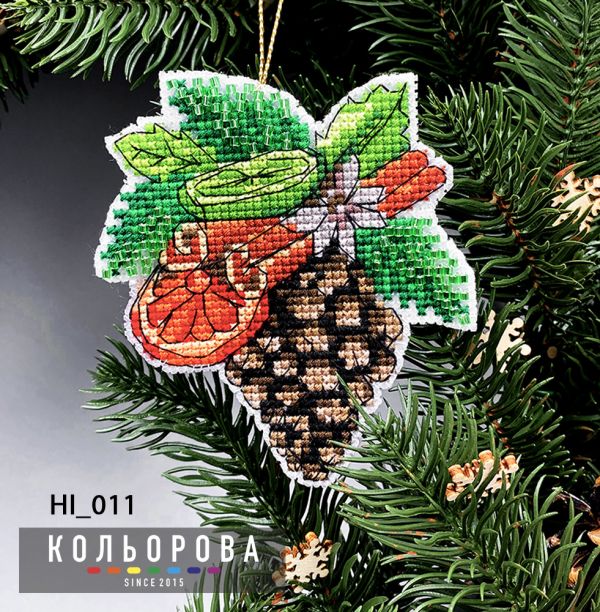 Новорічна іграшка на пластиковій основі  №11Аромат Різдва.