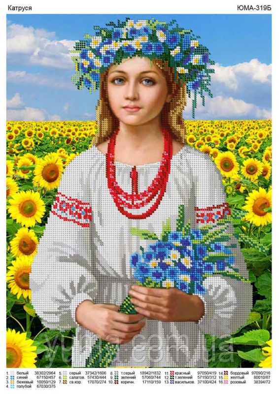 Схема для вишивки  часткова  Катруся