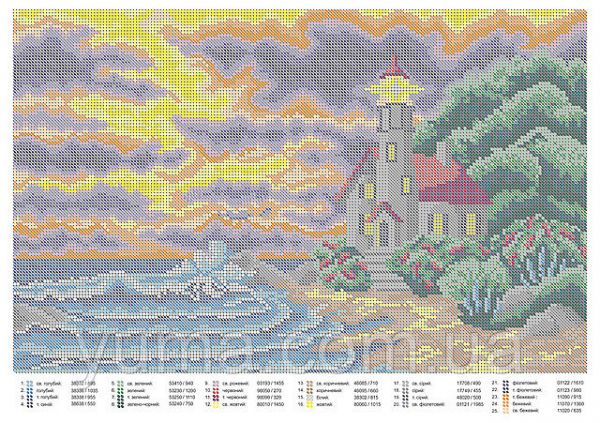 Схема для вишивки повна Маяк