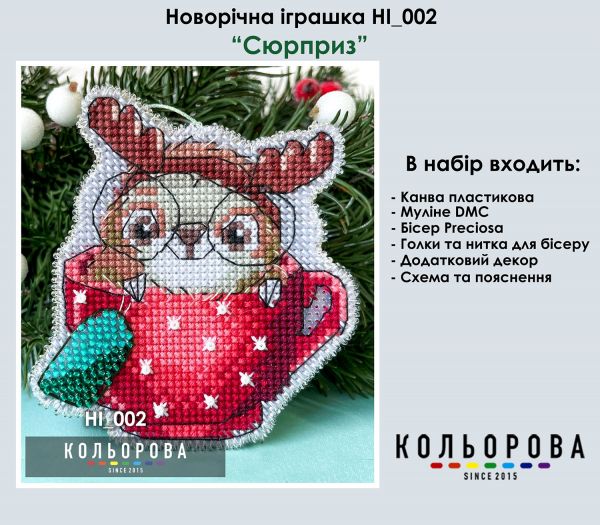 Новорічна іграшка на пластиковій основі  №2 Сюрприз