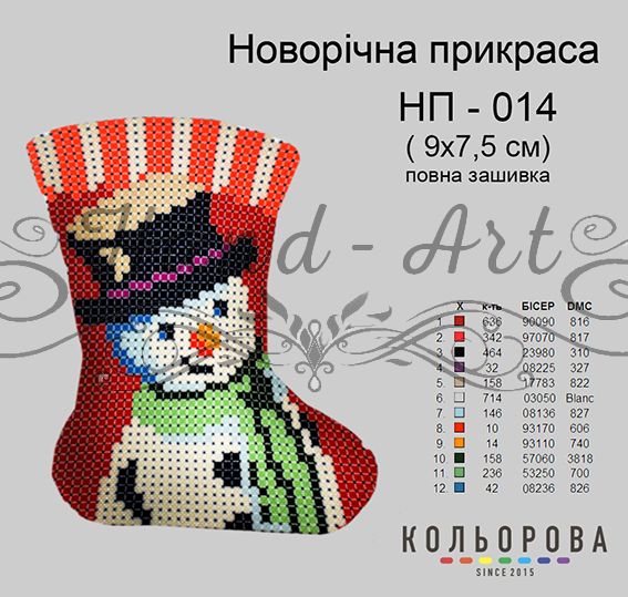 Новорічна прикраса для вишивки (заготовка не пошита) №14