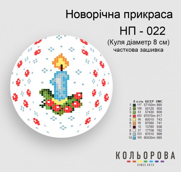 Новорічна прикраса для вишивки (заготовка не пошита) №12