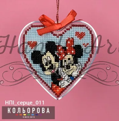 Набір пластикова іграшка cерце №11 Закохані Мінні та Міккі