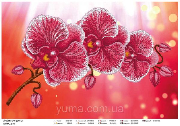 Схема для вишивки  Орхідея червона