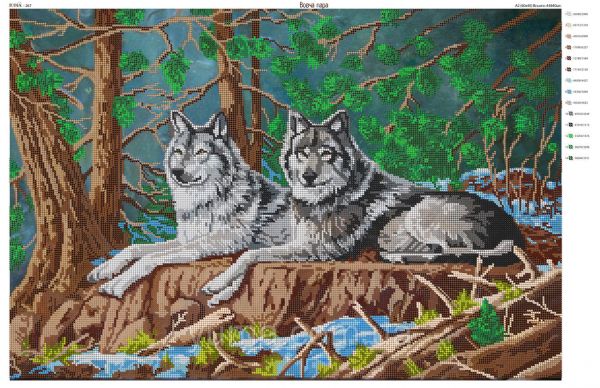 Схема для вишивки Пара Вовків