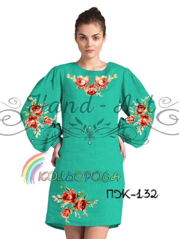 Плаття жіноче з рукавами №132 (заготовка не пошита)