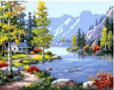 Картина за номерами Пейзаж с яскравими акцентами