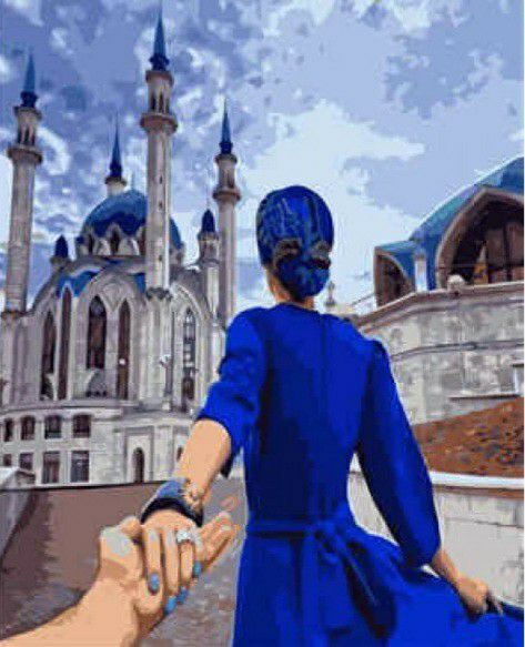 Картина за номерами Дівчина в синьому