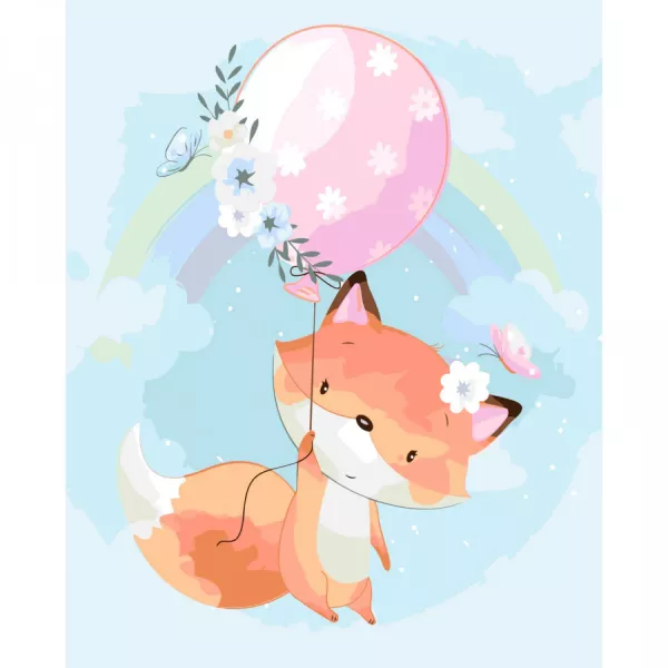 Набір для розпису по номерах Лисичка і повітряна кулька