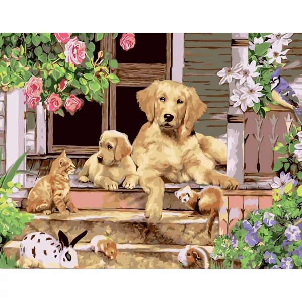 Картина за номерами Літнє подвір'я