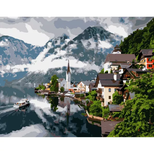 Картина за номерами   Гірське містечко