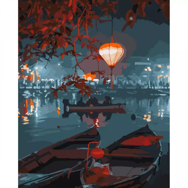 Картина за номерами  Човники уночі