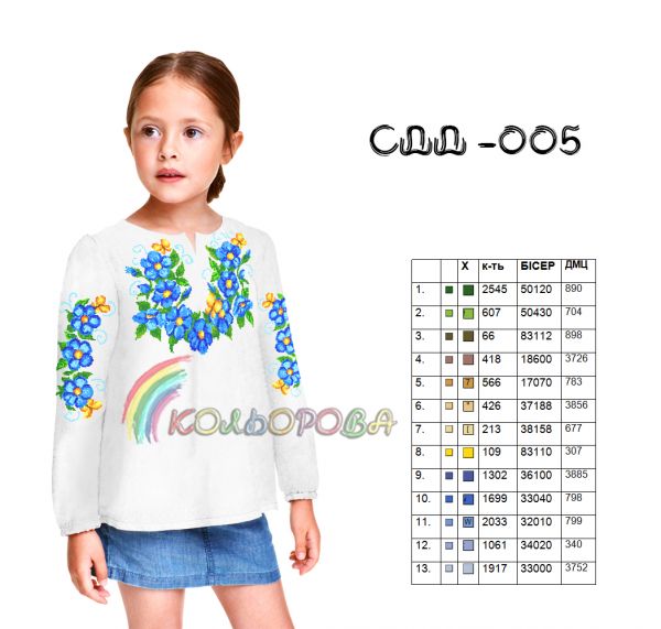 Сорочка дитяча для дівчинки №5 (заготовка не пошита)
