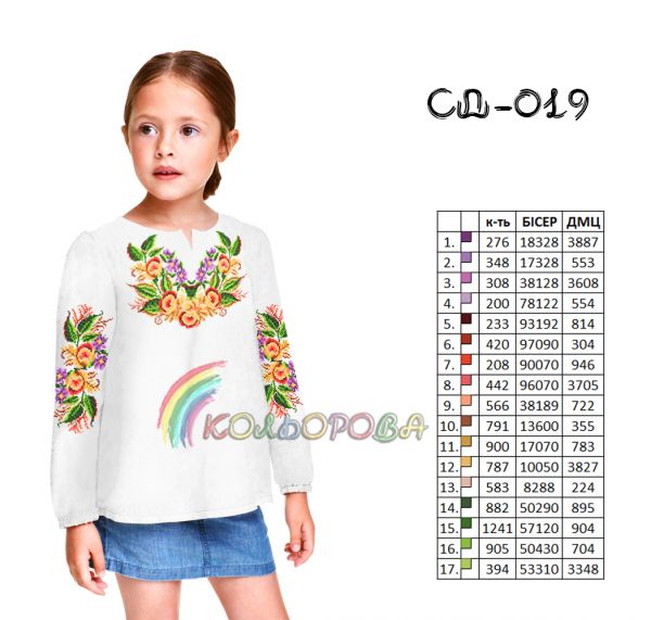 Сорочка дитяча для дівчинки №19 (заготовка не пошита)