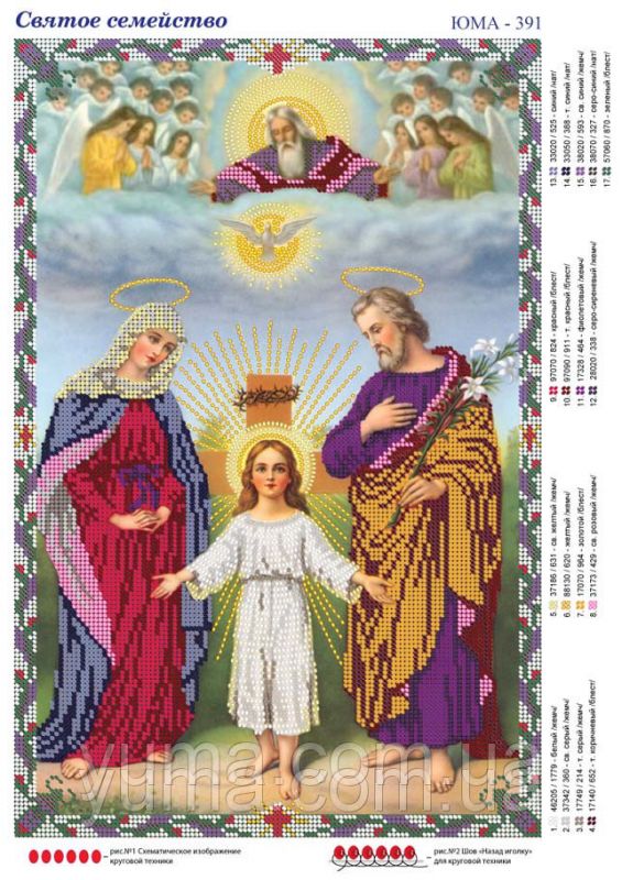 Схема для вишивки  часткова  Святе Сімейство