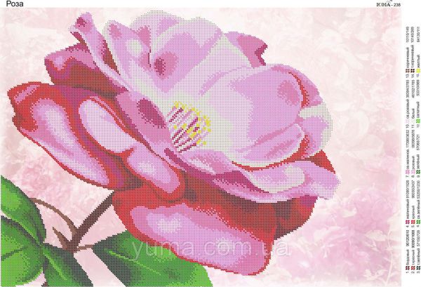 Схема для вишивки повна  Рожева Троянда