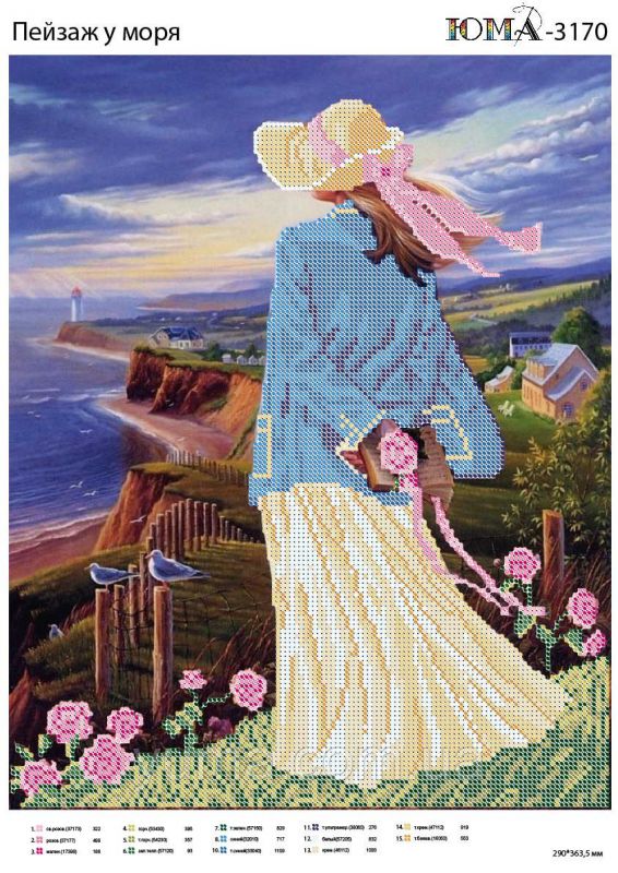 Схема для вишивки Пейзаж біля моря