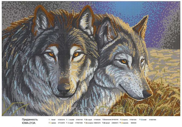 Схема для вишивки   повна Вовки